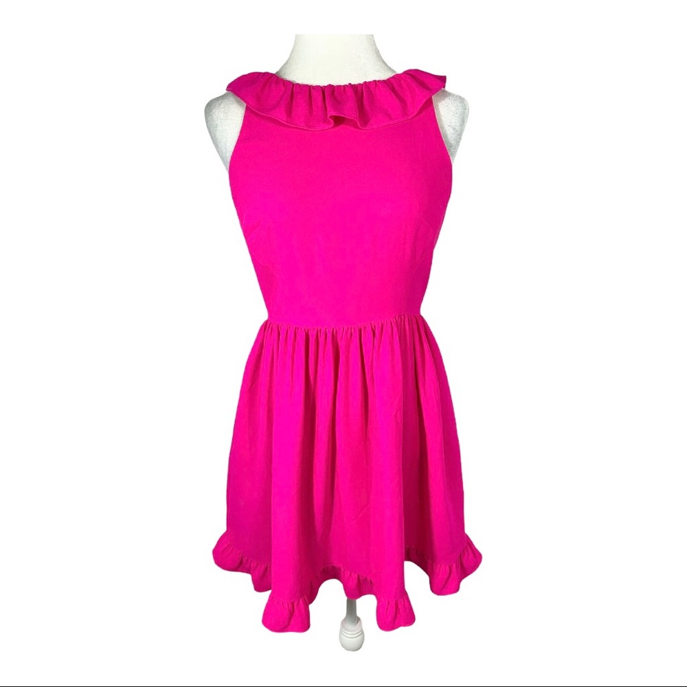 Kate Spade Fuchsia Hot Pink Ruffle Dress - Picture 4 of 11
